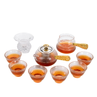 透明玻璃功夫茶具套裝家用高端茶壺蓋碗喝茶杯具套組高檔輕奢茶壺
