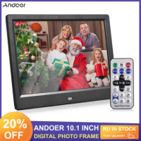 Andoer 10.1" Digital Photo Frame Desktop Electronic Album 1280*800 IPS Screen Support Photo/Video/Music/Clock/Calendar Function