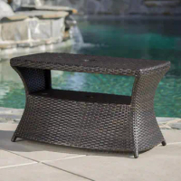 Christopher Knight Home Berkeley Outdoor Wicker Side Table, Multibrown