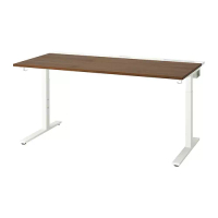 MITTZON 書桌/工作桌, 實木貼皮, 胡桃木 白色