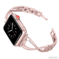 【樂天好物】適用蘋果手表apple watch SE鏈條金屬香風手表帶iwatch鑲鉆女新