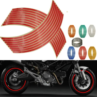 16Pcs Motorcycle Car Wheel Tire Stickers Reflective Rim Tape Moto Auto Decals For Kawasaki Ninja ER6N 250 300R 300 250R