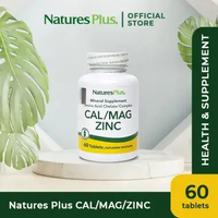 Natures Plus Cal/Mag/Zinc – 60 Tablet | Suplemen Kalsium, Magnesium & Zinc untuk Tulang & Imunitas |