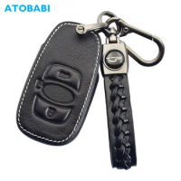 Leather Car Key Case For Subaru Impreza BRZ Legacy Forester XV 2018 2019 2020 Remote Fobs Cover Keychain Holder Auto Accessories