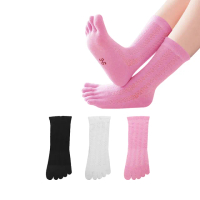 【FAV】3雙組/兒童透氣五指襪/型號:C502(五趾襪/五指襪/蕾絲襪/童襪/中筒襪/純棉)