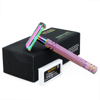 WEISHI Safety Razor Double Edge Nostalgic Long Handle Butterfly Open Razor