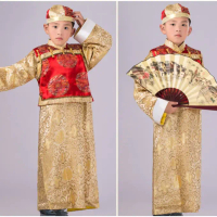 Super Hot! Kostum DInasti Qing Anak Laki-Laki Sale