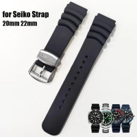 Silicone Watch Band for SEIKO SKX007 009 Diving 007 Abalone Canned Resin 20mm 22mm Watch Strap Ring Clasp Pin Buckle With Logo