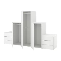 PLATSA 3門衣櫃/6抽, 白色/fonnes 白色, 300x57x181 公分