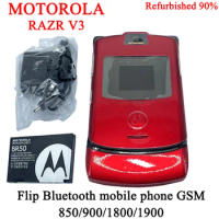 MOTOROLA RAZR V3 90%Original Refurbished -Unlocked Clamshell Bluetooth Mobile Phone GSM 850/900/1800/1900 Phone Good Quality
