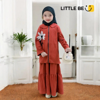Little BE-Different Series Gamis Anak Crinkle 2in1 | Model Unik Bisa Outer & One Set | 3-10 Tahun, B
