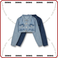 ♡Áo khoác jean croptop dài tay DENIG - THAOMI JACKET✭VN COD
