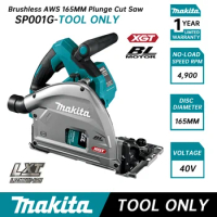 MAKITA SP001GZ Plunge Cut Saw XGT Brushless Cordless AWS 165MM 6-1/2" 4900RPM 40V Lithium WoodWorking Power Tools