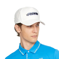 【LE COQ SPORTIF 公雞】高爾夫系列 男款白色簡約吸汗速乾專業高爾夫球帽 QGT0J101