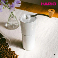 HARIO 純白系列 V60 簡約磁石手搖磨豆機+02磁石濾杯組