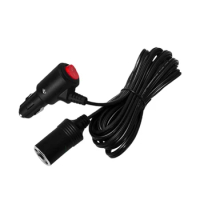 Car Cigarette Extension Cord with On/off- Button Max180W for Car Vacuum Cleaners, Fans, LED Lights, Dropship