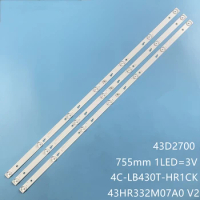 Kit 3pcs 7LED 755mm LED backlight bar for TCL 43D2700 43HR332M07A0 V2 4C-LB430T-HR1CK LC430DUY SH A1 43led9000a lc430duy-sha1