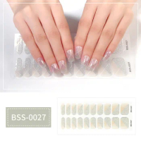 20Tips Gel Nail Wraps Semi Cured Gel Nail Stickers Manicure Decor Full Cover Waterproof Long Lasting Gel Stickers UV Lamp Need