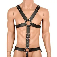 Gay Rave Harness Faux Leather Chest Harness Bondage Male Punk Fetish Night Clubwear Mens Sexy Lingeries Sex Toys For Men
