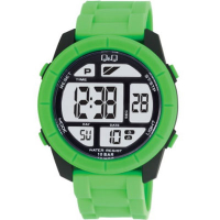 Q&amp;Q 彩色潮流大鏡面多功能電子錶-草綠/47mm