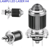 Lampu Depan H4 LED Laser Lampu Utama H4 High Low Jauh Dekat Putih Puti - PUTIH-KUNING