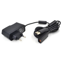 100pcs Wholesale AC Adapter Power Supply USB Charger Cable for Xbox 360 Kinect EU Plug