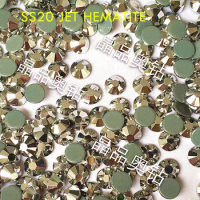 ss20 jet hematite color super shiny refraction hot fix rhinestone/high quality cutting stones 1440 pcs ;free shipping crystal