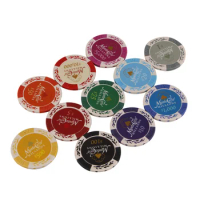 10 Pcs Clay Poker Chip Sets Casino Coins Entertainment Coins Baccarat Mahjong Chess Card Texas Poker Chip Club Accessories