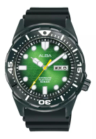 ALBA PHILIPPINES Green Dial Black Silicone Strap Date Display AL4445X1 Men's Automatic Watch
