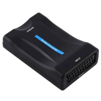 HD 1080P SCART to HDMI-compatible video digital signal converter with USB power cable for HDTV DVD set-top box