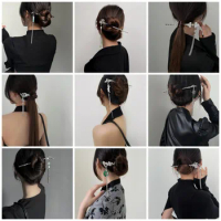 Vintage Chinese Style Hanfu Hair Stick Women Metal Glaze Hair Fork Hair Chopsticks Hairpin Woman Hair Jewelry Accessories