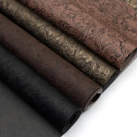 Embossed Retro Faux Leather Sticker,Flower Textured Synthetic Leather Fabric,Self Adhesive Leather,sofa Furniture Repair Leather