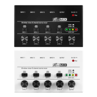 Audio Mixer Mini DJ Low Noise Sound Mixer Ultra Compact Professional KTV Sound Mixer Four-way Stereo Audio Mixer Dropship