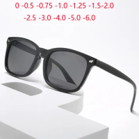 Black Frame Square Myopia Sunglasses Men Polarized CR39 Minus Lenses Prescription Sun Glasses For Women 0 -0.5 -0.75 To -6.0