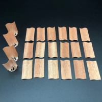 10 Pcs Flame Shaped Natural Wooden Wicks with Base Holder Candle Wick Wax Core Craft Candle Making Supplies Wave Soy Parffin Wax