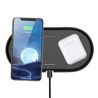 QI Wireless Charger Dock Station For Apple Airpods 2 iPhone 8 8Plus X XS XR Xs 11 Pro Max Samsung S10 Pixel 4 XL Double Charging