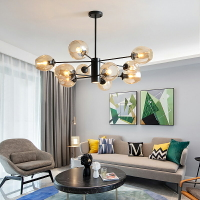 北歐分子燈創意輕奢網紅家用現代簡約客廳吊燈個性臥室燈飯廳燈具