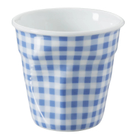 【REVOL】法國 REVOL FRO 藍格紋陶瓷皺折杯 80cc