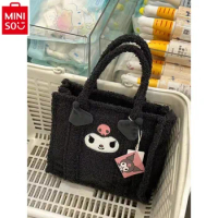 MINISO 2024 New Sanrio Plush Shoulder Bag Cute Kuromi Casual Student Handbag