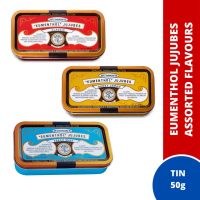 [BUNDLE OF 3 TINS] Hudson’s “ Eumenthol “ Jujubes tin 50g - Classic / Honey Lemon Candy Food Snacks