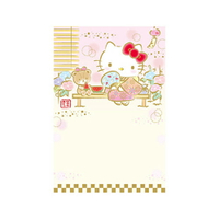 小禮堂 Hello Kitty 日製 燙金明信片卡片組 夏季卡片 萬用卡片 賀卡 (3入 粉 和服)