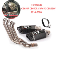For Honda CB650F CB650R CBR650 CBR650F Slip On Motorcycle Exhaust System Header Link Tube 51mm Mufflers Tail Pipe With DB Killer