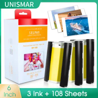 6 Inch Compatible Canon Selphy CP1300 CP1200 CP1000 CP910 Ink Cassette for Selphy CP1300 Color Photo Paper Printer Photo KP108IN