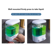 500/1000ML Liquid Soap Dispenser Wall-Mount Liquid Soap Pump Dispenser Manual Soap Dispenser for Detergent Shampoo Conditioner