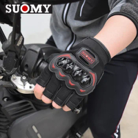 SUOMY Summer Motorcycle Gloves Men Women Half Finger Anti-fall Racing Off-road Breathable Motorcycle Bicycle Gloves Fingerless