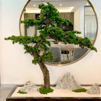 Artificial Pine Bonsai Tree for Home Decoration, Large Simulation Plant, Living Room, Office, Garden Pieces, Welcome Ornaments