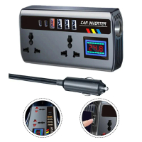 Bộ sạc inverter ô tô 12V/24V sang 220V với nhiều cổng USB và cổng sạc nhanh