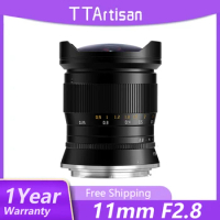 TTArtisan 11mm F2.8 Full Fame Fisheye Lens for Sony A7c A7m3 Nikon Z6II Z7II Zfc / Canon / Sigma FP/Fuji GFX 50s 50R 100s Body