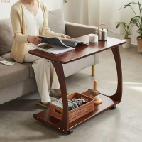 實木客廳沙發旁邊幾可移動桌子床頭帶輪子角幾移動式電腦桌網課桌