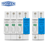 AC SPD Din rail 1P+NPE 3P+NPE 50KA T1 T2 385V 255V House holde Surge Protector Protective Low-voltage Arrester Device